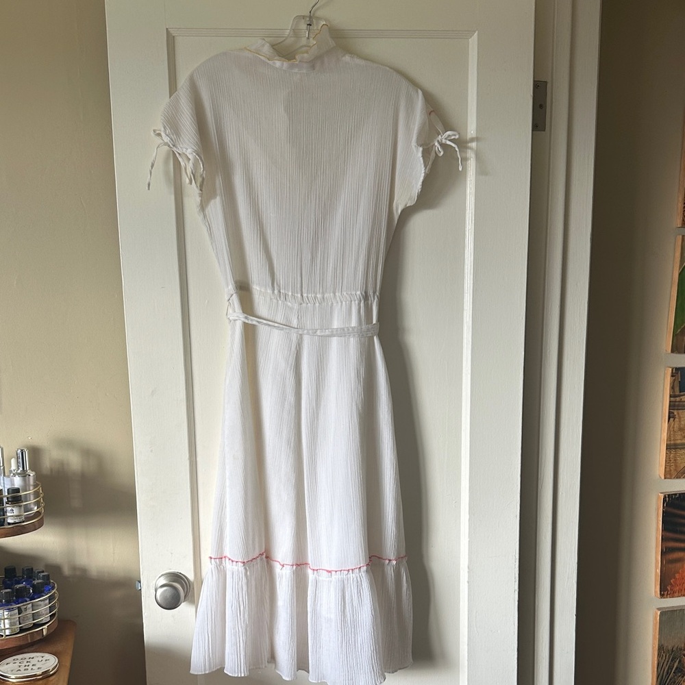 White and Pink Ruffled Dress - Picture 7 of 9